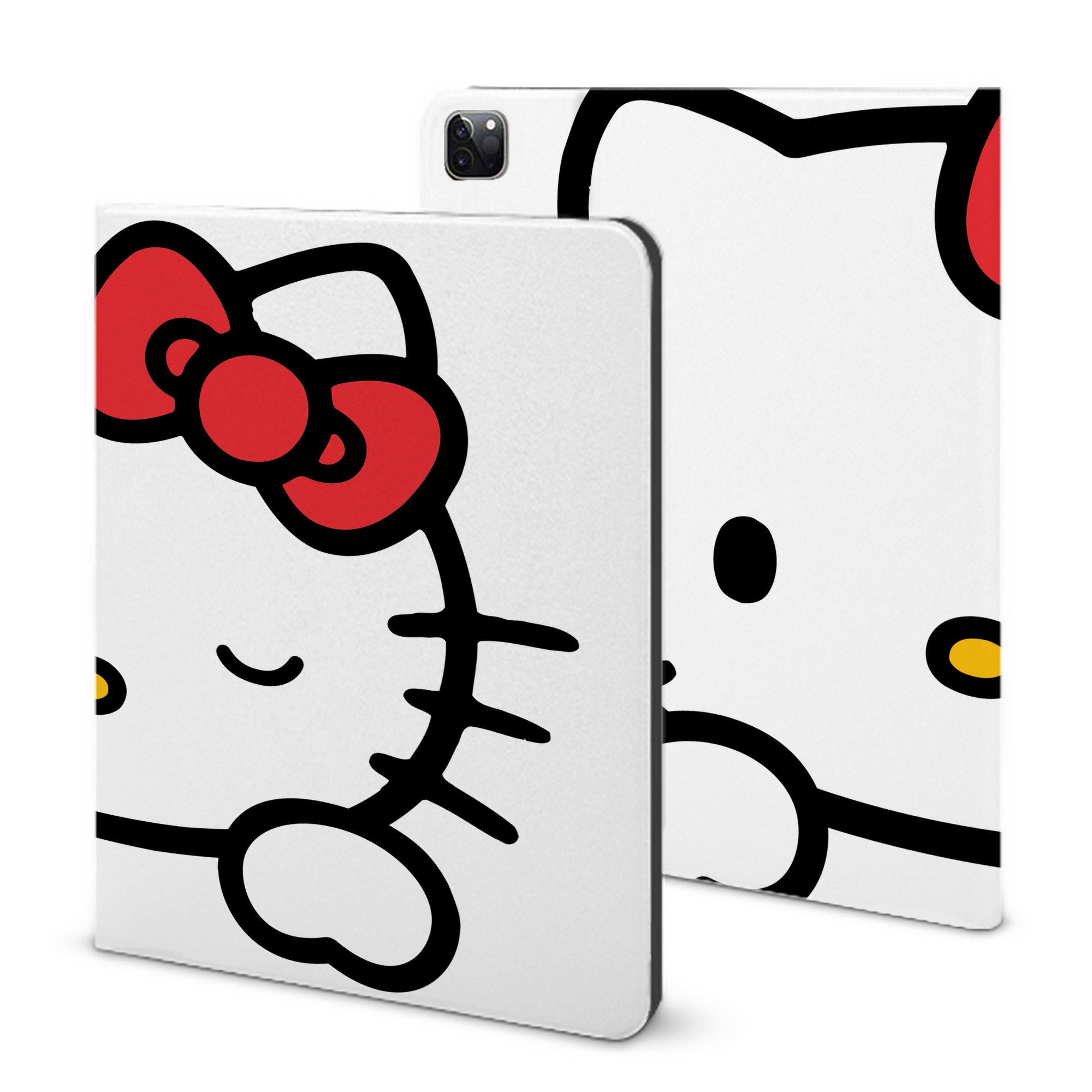 （画像用） Hello Kitty ハローキティ IPad ケース ブック型 PUレザー TPU 耐衝撃 軽量 薄型 ペン収納なし 全面保護 IPad 各モデル対応